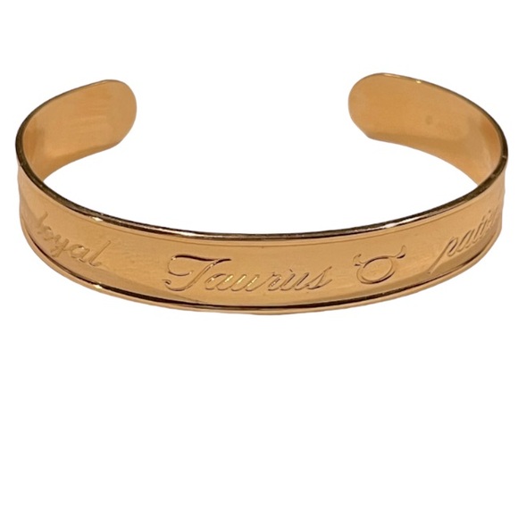 Vintage Cuff Bracelet Gold tone Avon Taurus Zodiacs size 3/8”X 5.5” - Picture 6 of 9